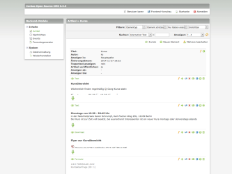 Artikel Inhalte verwalten im Contao Backend