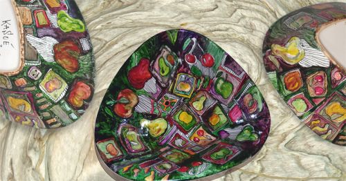 Keramikunstobjekt Obstschale Obstschale